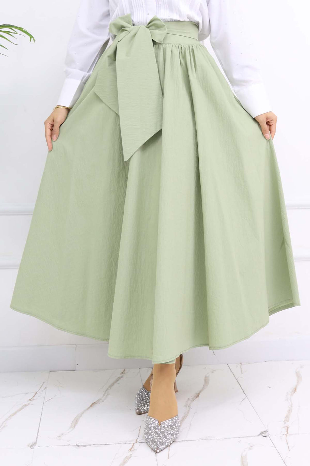 BNG Women Fiyonk Detaylı Kloş Etek Çağla 2197 - Pomigliano d’Arco