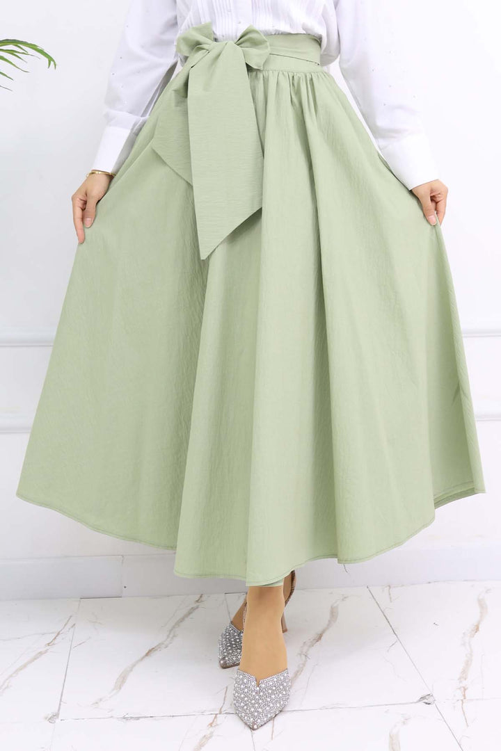 BNG Women Fiyonk Detaylı Kloş Etek Çağla 2197 - Pomigliano d’Arco