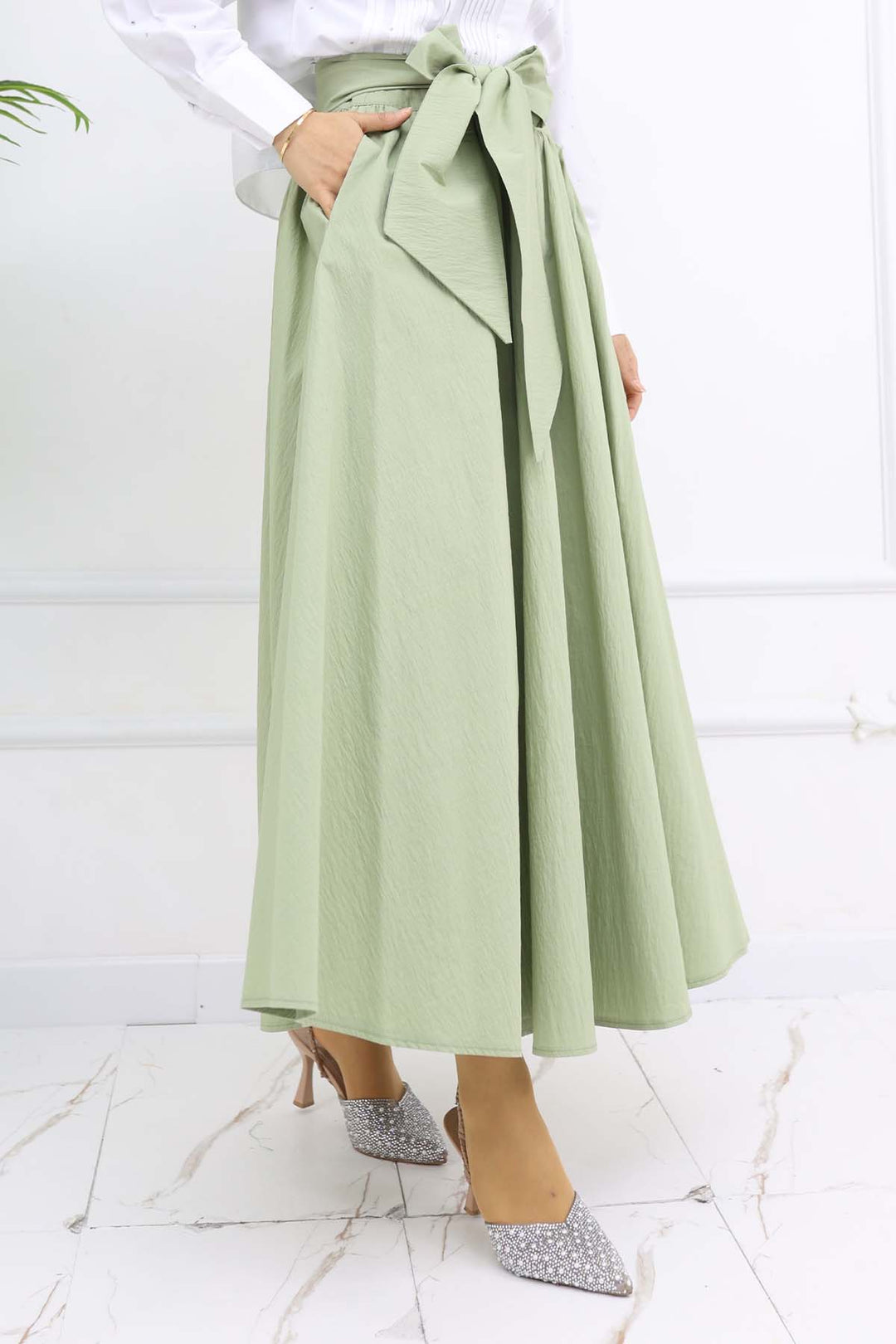 BNG Women Fiyonk Detaylı Kloş Etek Çağla 2197 - Pomigliano d’Arco