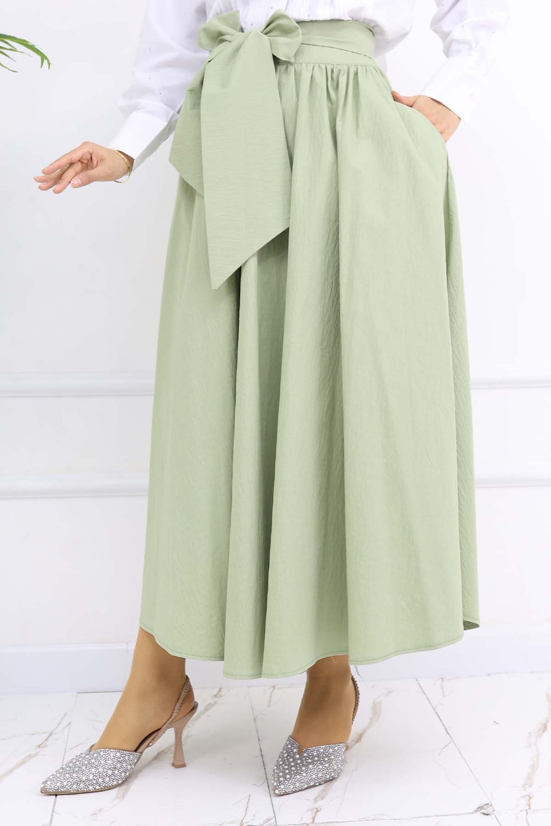 BNG Women Fiyonk Detaylı Kloş Etek Çağla 2197 - Pomigliano d’Arco