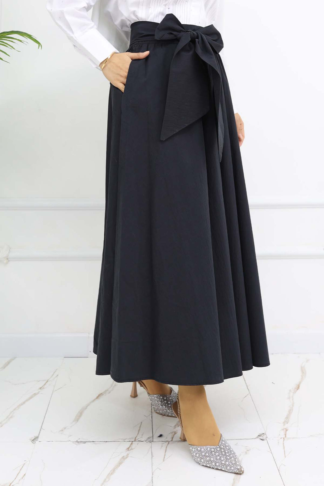 BNG Women Fiyonk Detaylı Kloş Etek Siyah 2197 - Neu Isenburg