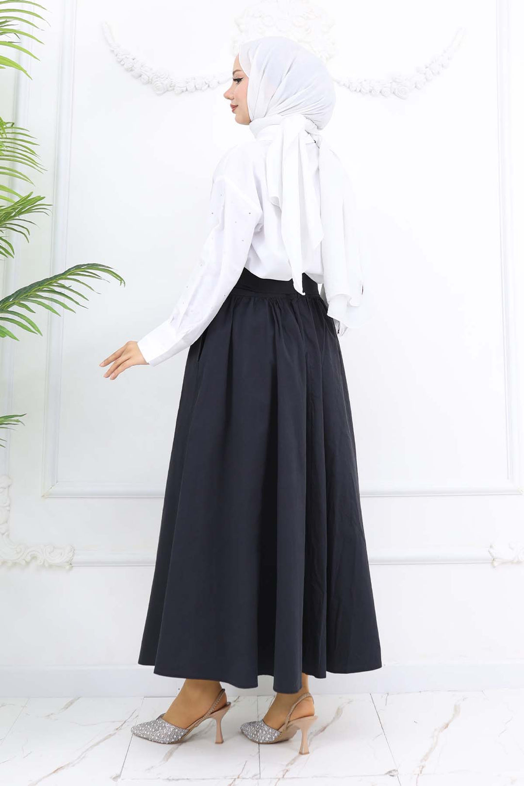 BNG Women Fiyonk Detaylı Kloş Etek Siyah 2197 - Neu Isenburg