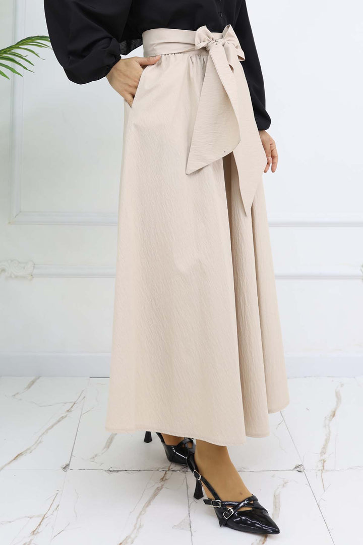 BNG Women Flared Skirt with Bow Detail Stone Color 2197 - Playas de Rosarito