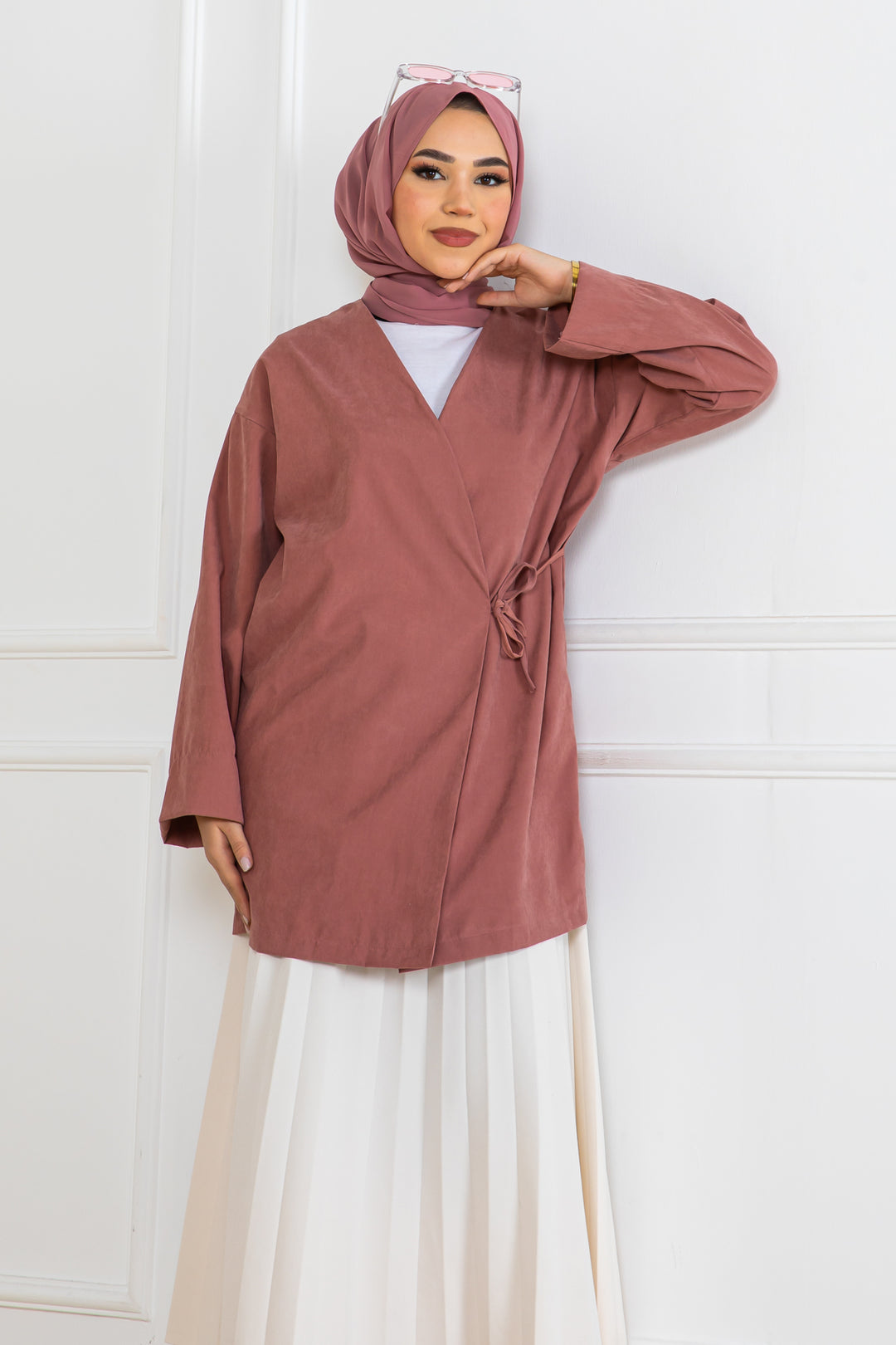 BNG Women Side-Tied Kimono Rose Pink 2147 - Miranda de Ebro