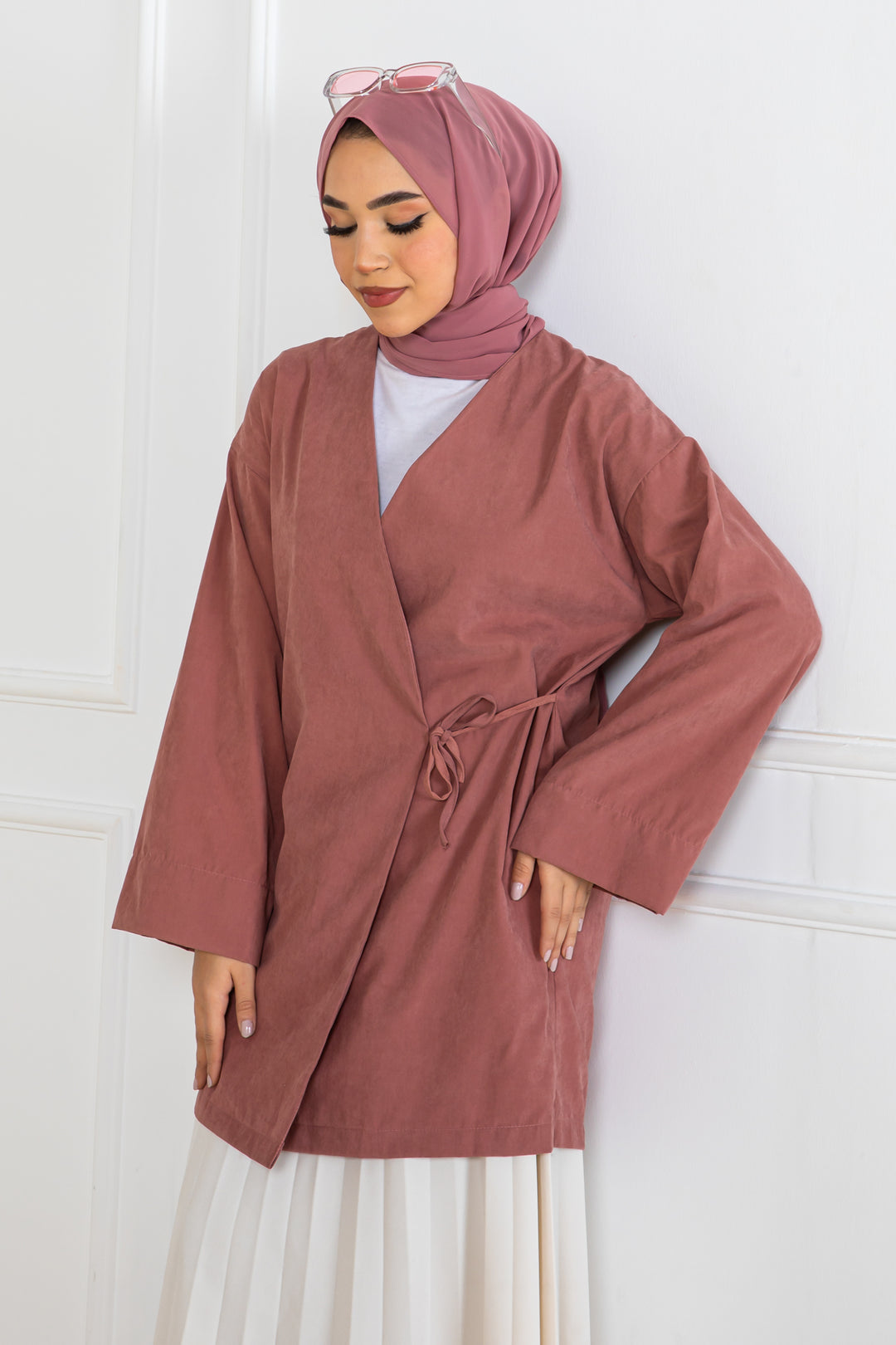 BNG Women Side-Tied Kimono Rose Pink 2147 - Miranda de Ebro