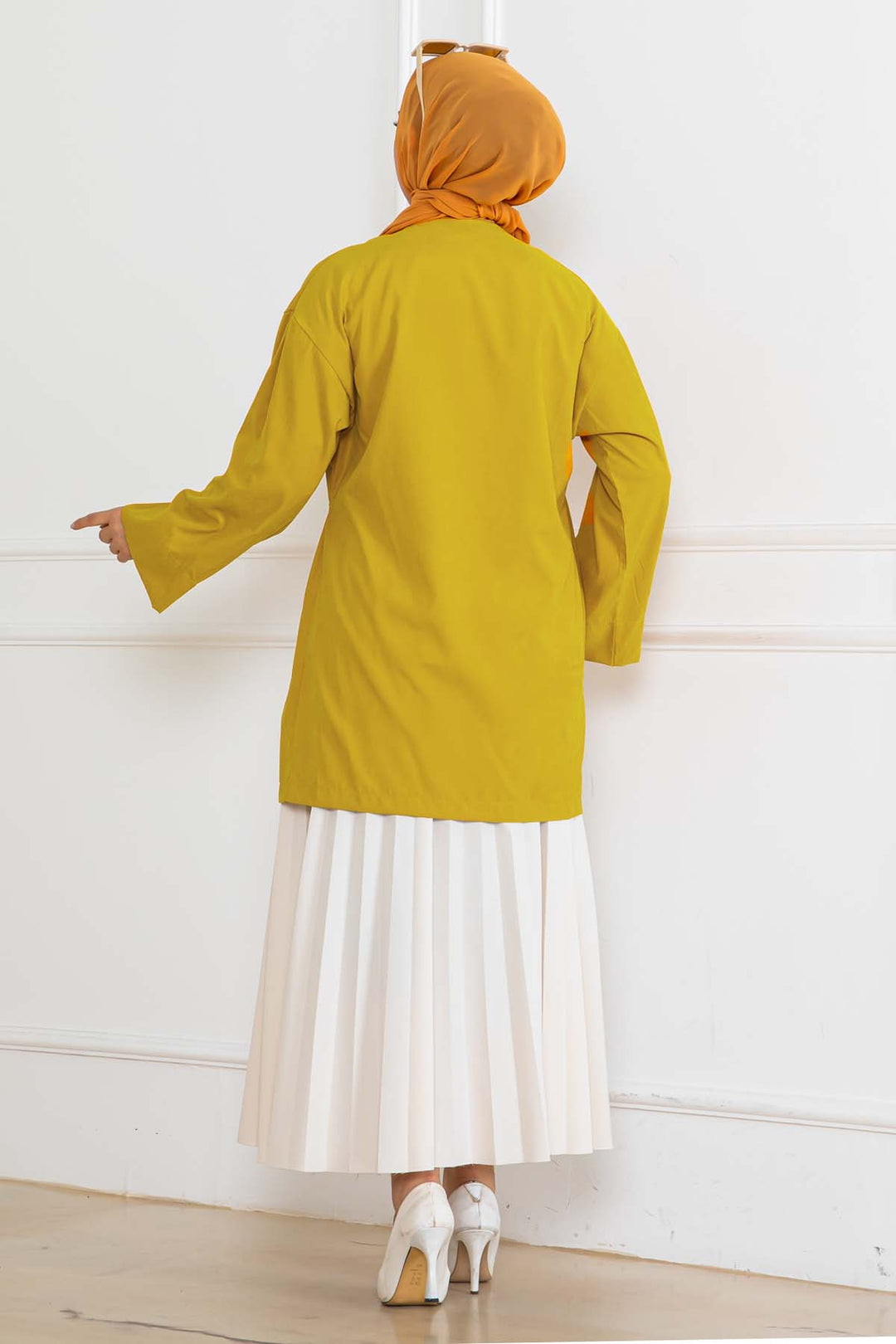 BNG Women Yandan Bağmalı Kimono Hardal 2147 - Cedar City