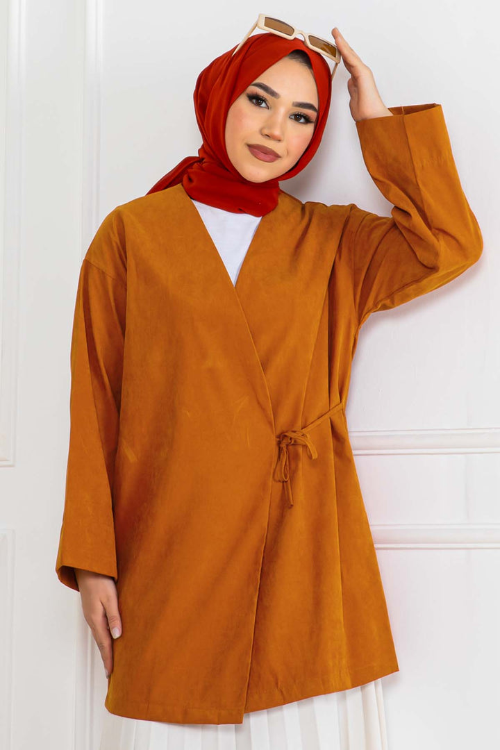 BNG Women Yandan Bağmalı Kimono Kiremit 2147 - Dover