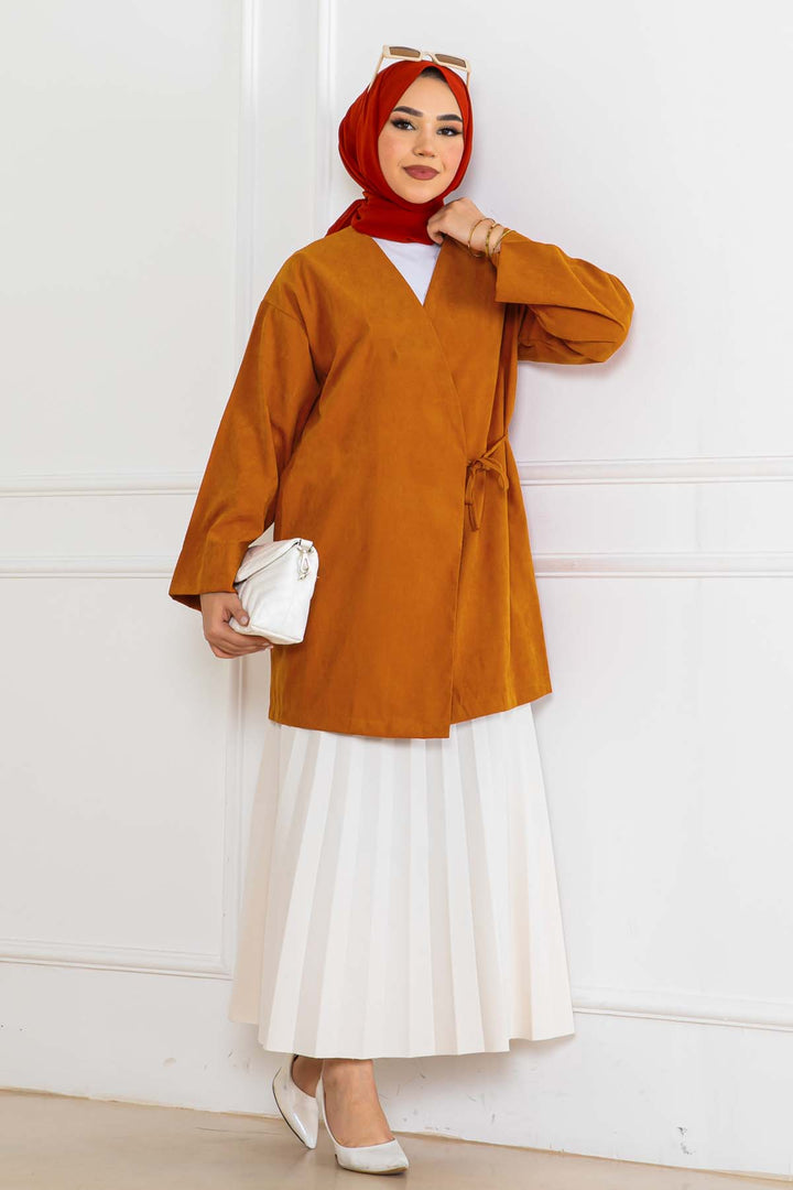 BNG Women Yandan Bağmalı Kimono Kiremit 2147 - Dover