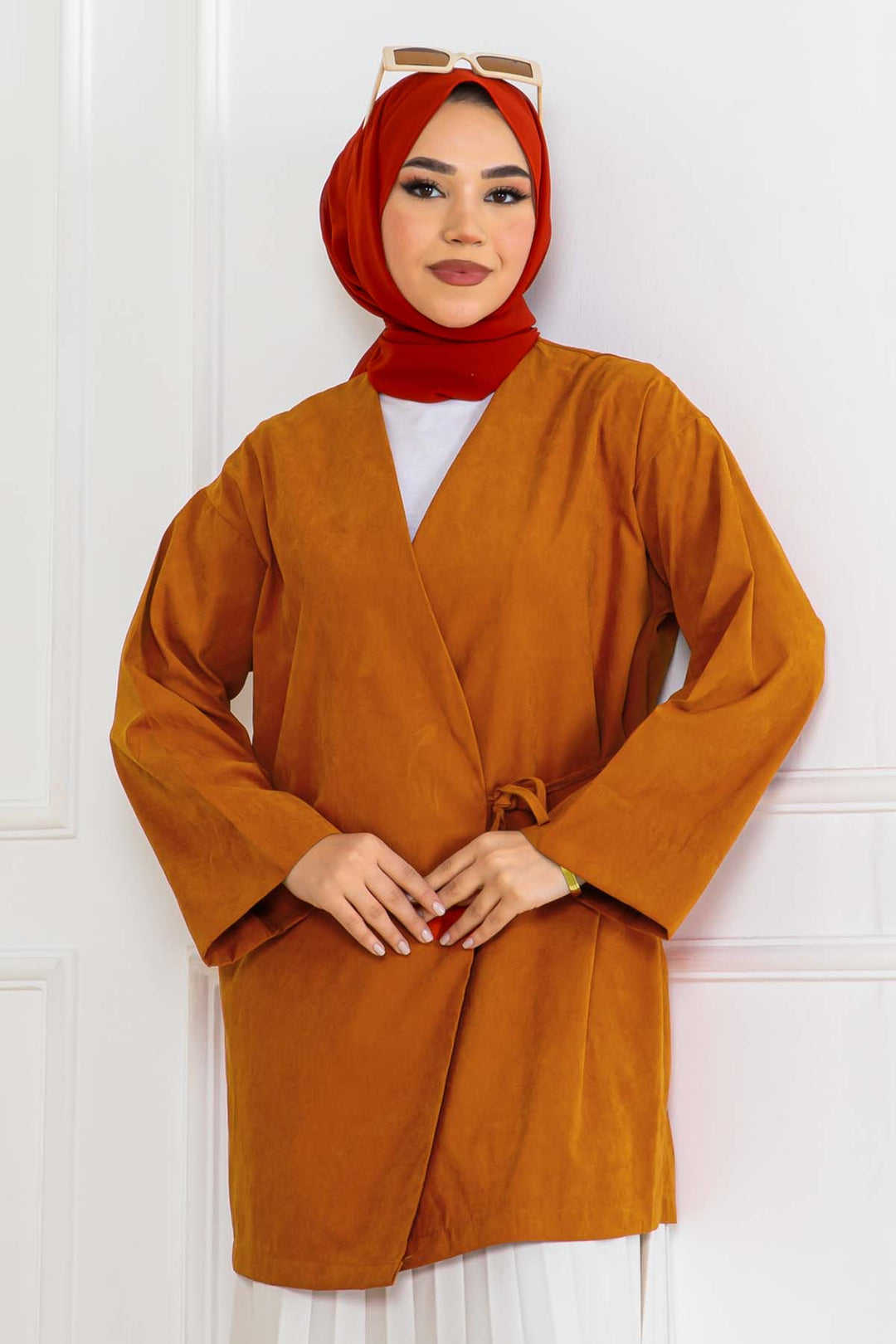 BNG Women Yandan Bağmalı Kimono Kiremit 2147 - Dover