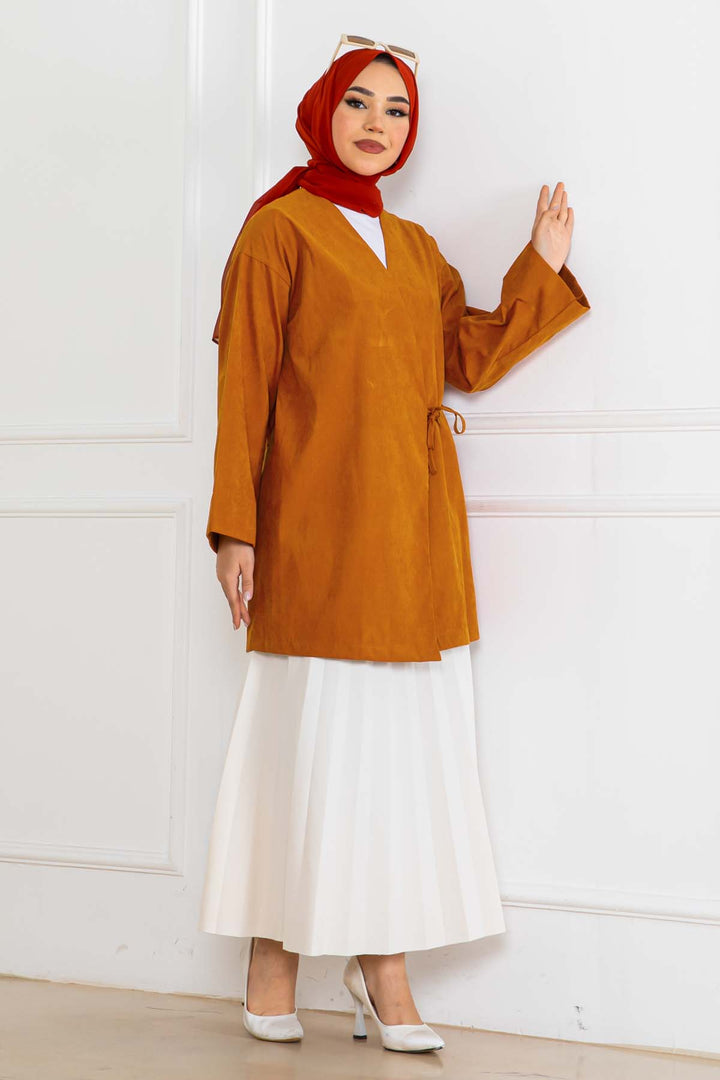 BNG Women Yandan Bağmalı Kimono Kiremit 2147 - Dover