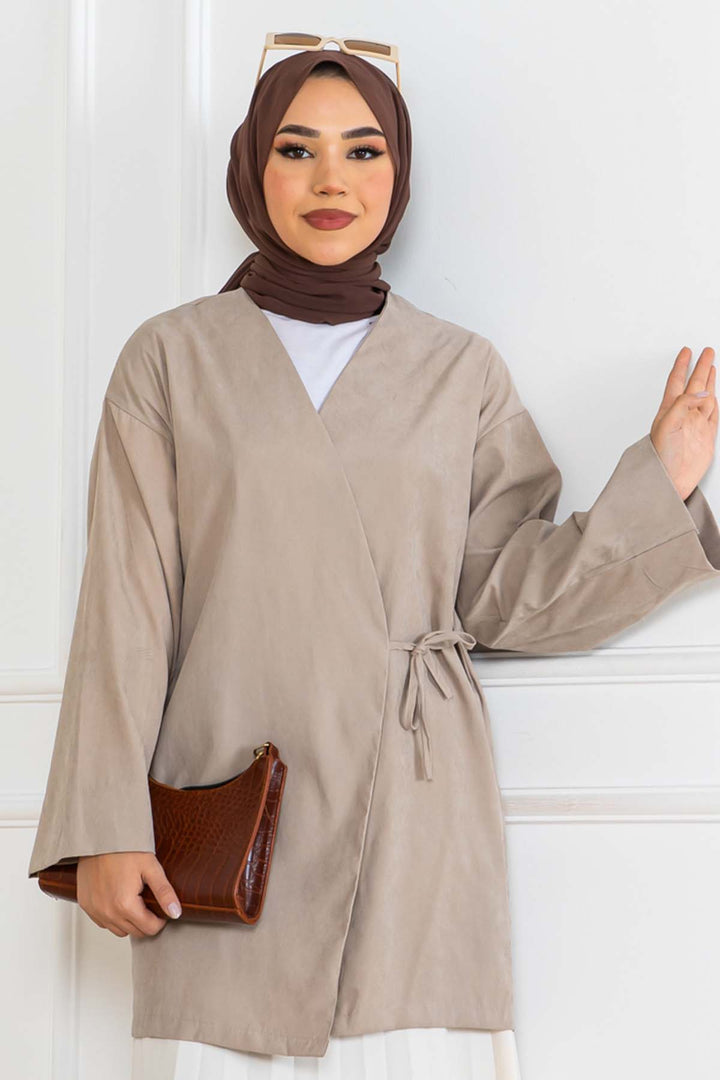BNG Women Side-tied Kimono Stone Color 2147 - Central Coast