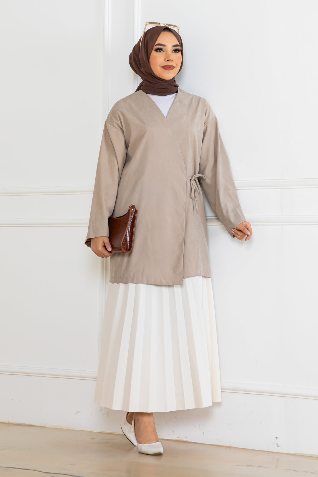 BNG Women Side-tied Kimono Stone Color 2147 - Central Coast