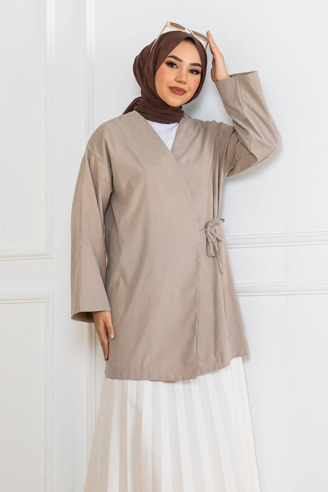 BNG Women Side-tied Kimono Stone Color 2147 - Central Coast