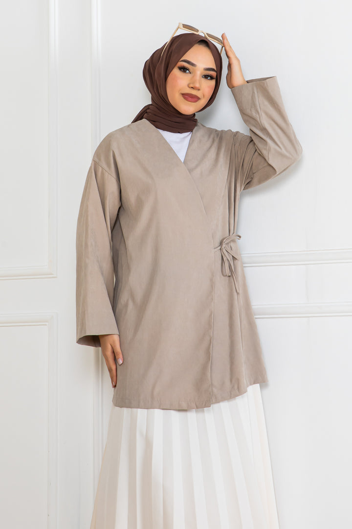 BNG Women Side-tied Kimono Stone Color 2147 - Central Coast