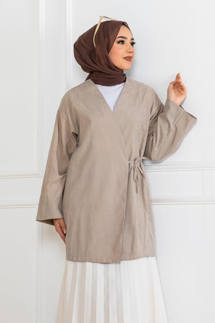 BNG Women Side-tied Kimono Stone Color 2147 - Central Coast