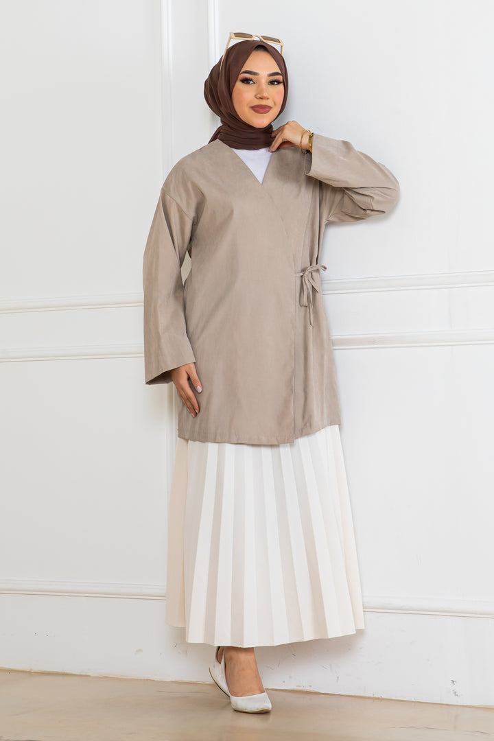 BNG Women Side-tied Kimono Stone Color 2147 - Central Coast