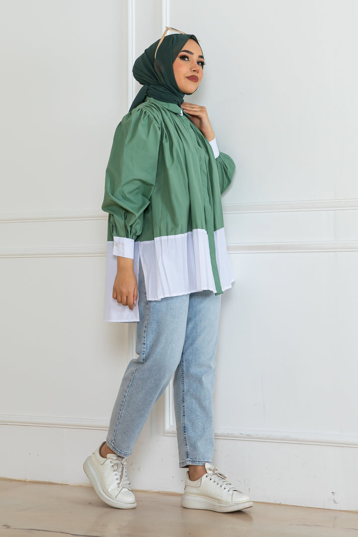 BNG Women Pileli Gömlek Çağla 2067 - La Rochelle