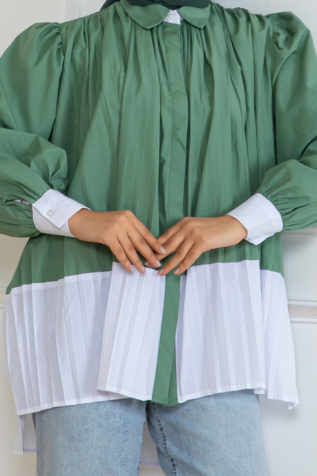 BNG Women Pileli Gömlek Çağla 2067 - La Rochelle