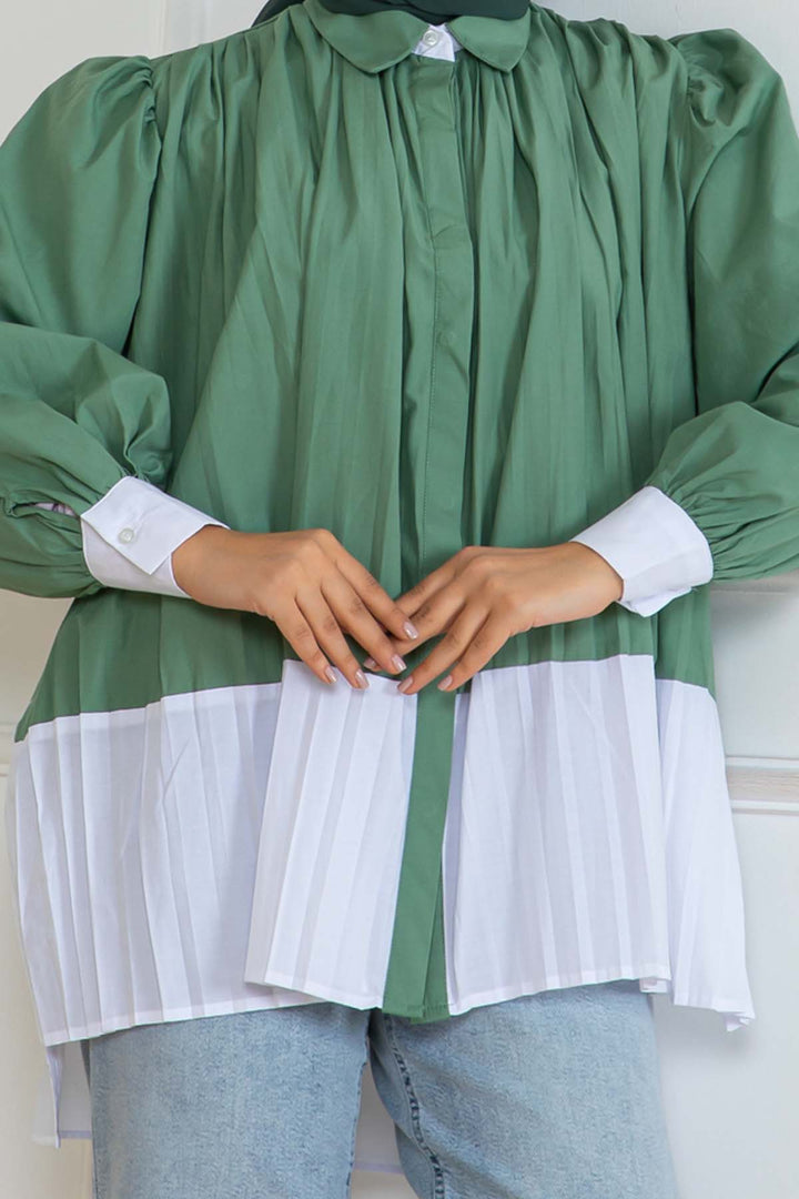 BNG Women Pileli Gömlek Çağla 2067 - La Rochelle