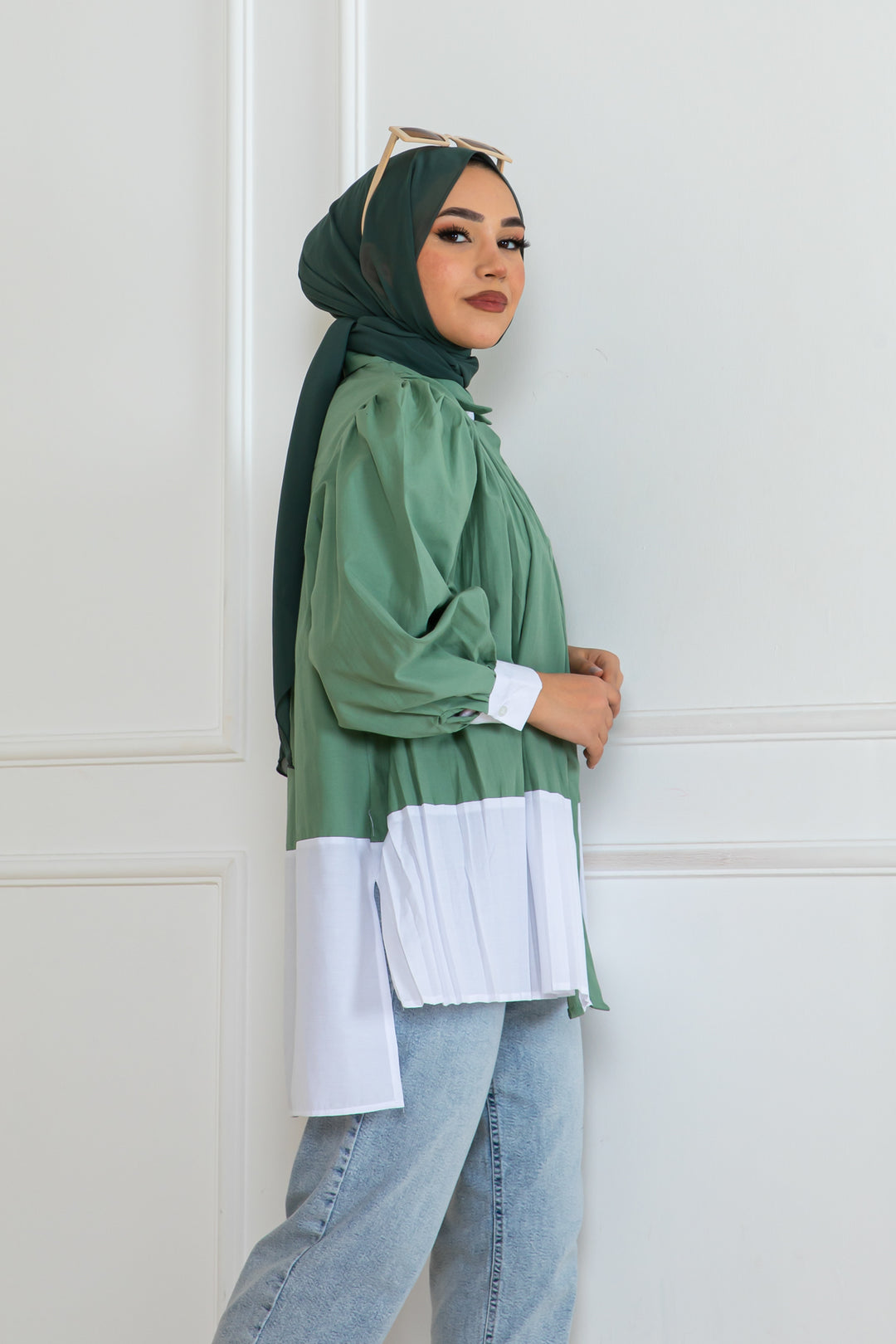 BNG Women Pileli Gömlek Çağla 2067 - La Rochelle