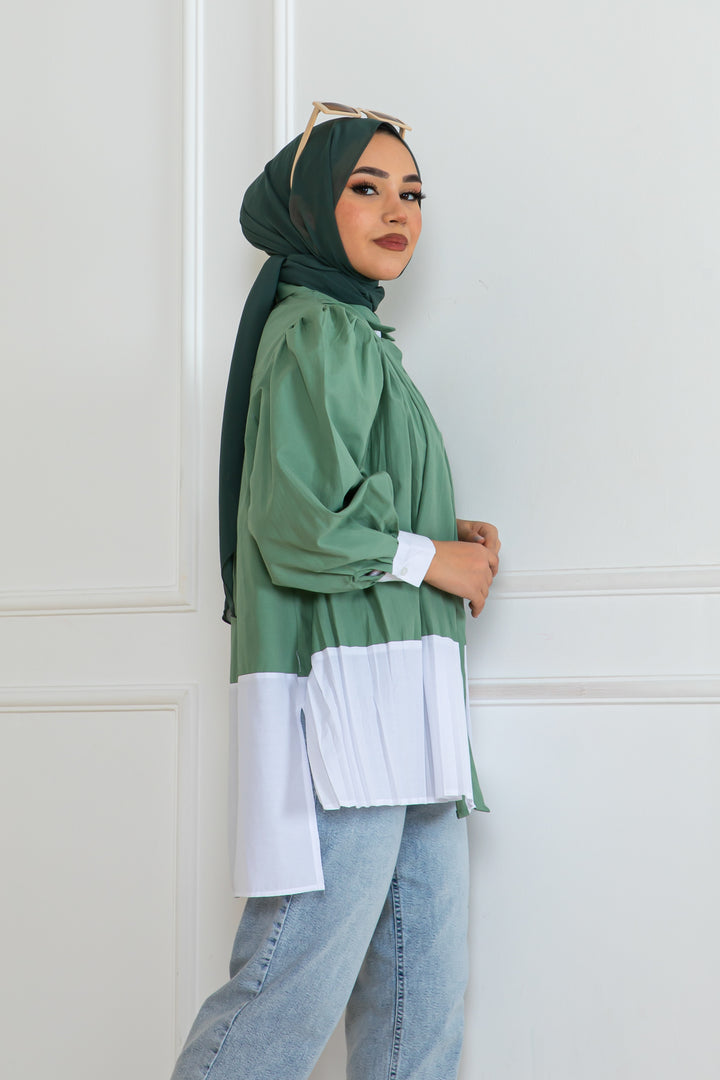 BNG Women Pileli Gömlek Çağla 2067 - La Rochelle