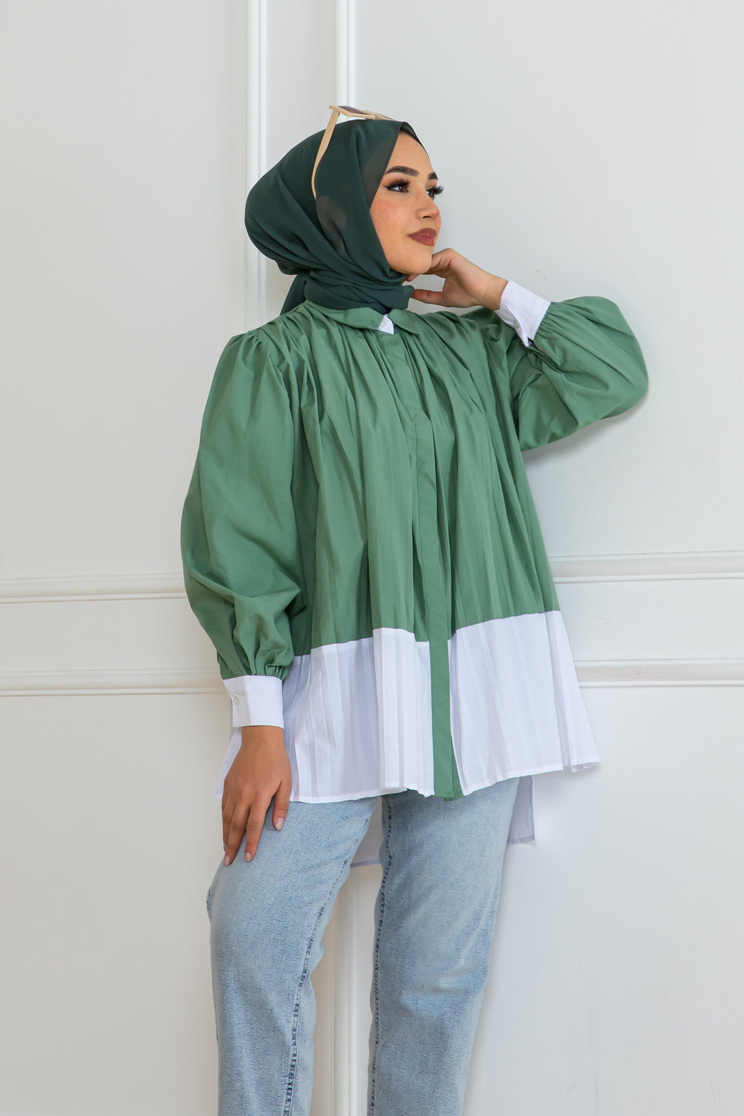 BNG Women Pileli Gömlek Çağla 2067 - La Rochelle