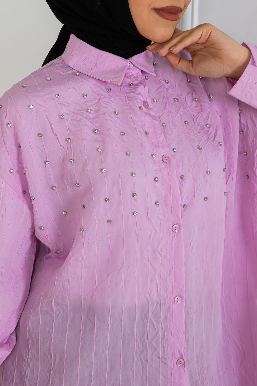 BNG Women Taşlı Gömlek Pembe 2127 - Ploieşti