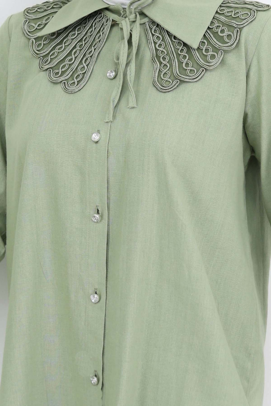 BNG Women Lace Detailed Baby Collared Shirt Çağla 2214 - Morecambe