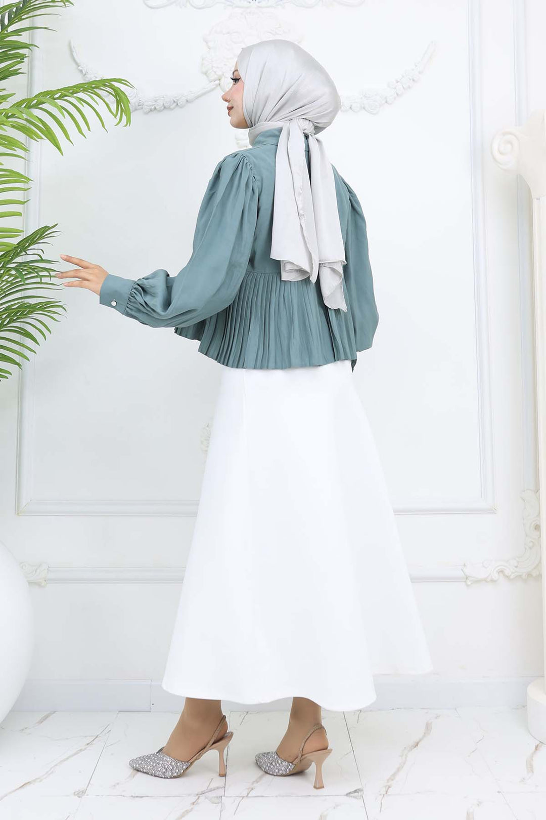 BNG Women Pileli Kısa Gömlek Çağla 2248 - Mühlhausen