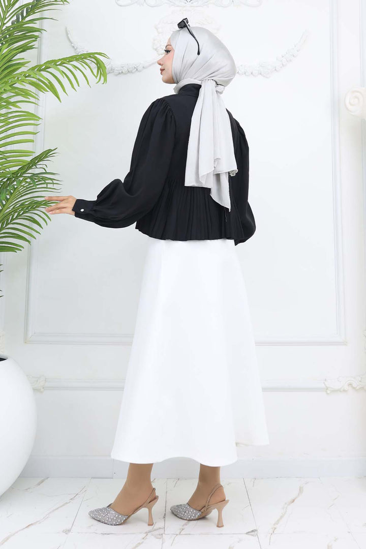 BNG Women Pleated Short Shirt Black 2248 - Saint-Jean-sur-Richelieu