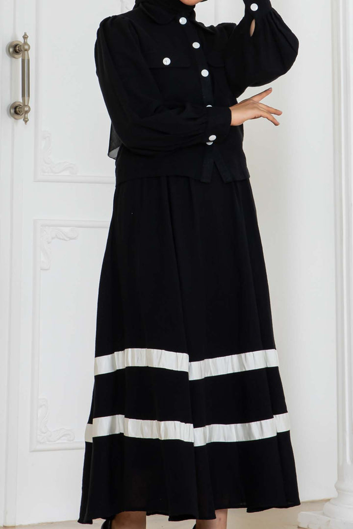 BNG Women Striped Linen Suit Black 2062 - Accrington