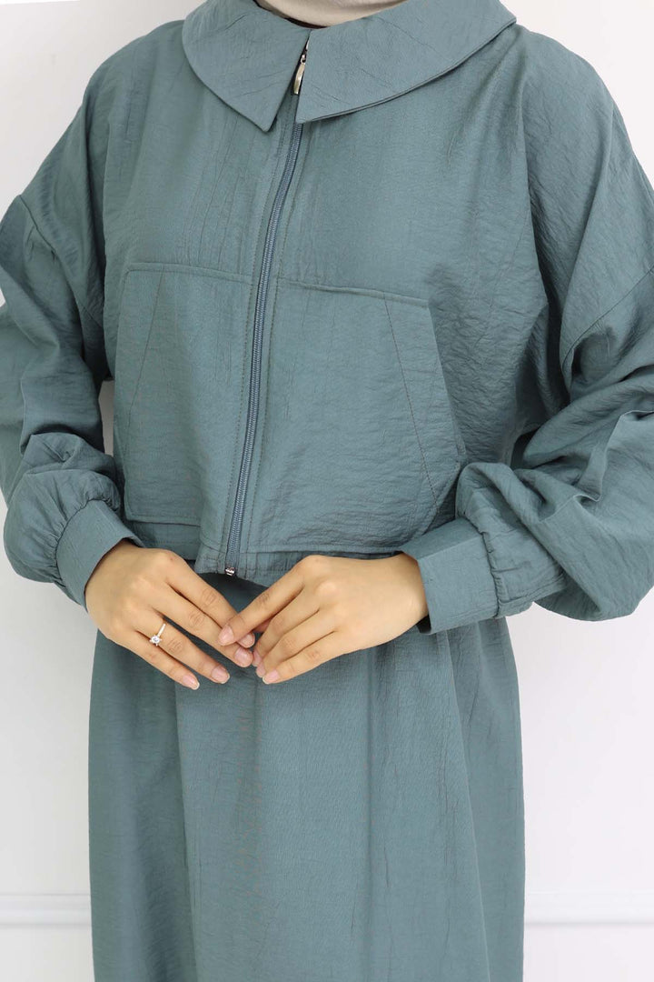 BNG Women Fermuarlı Ceket Jile Tesettür Takım Çağla 2240 - Fredericton