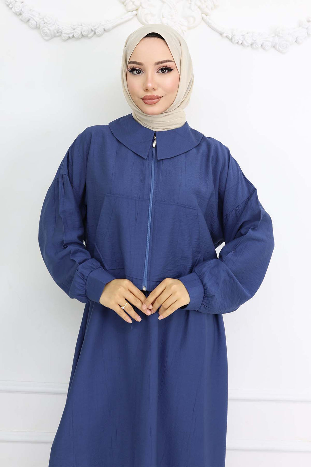 BNG Women Zippered Jacket Vest Hijab Suit Indigo 2240 - Nijmegen