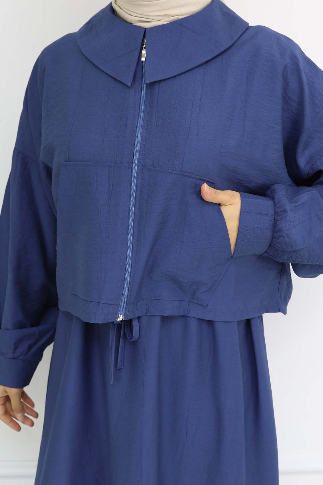 BNG Women Zippered Jacket Vest Hijab Suit Indigo 2240 - Nijmegen