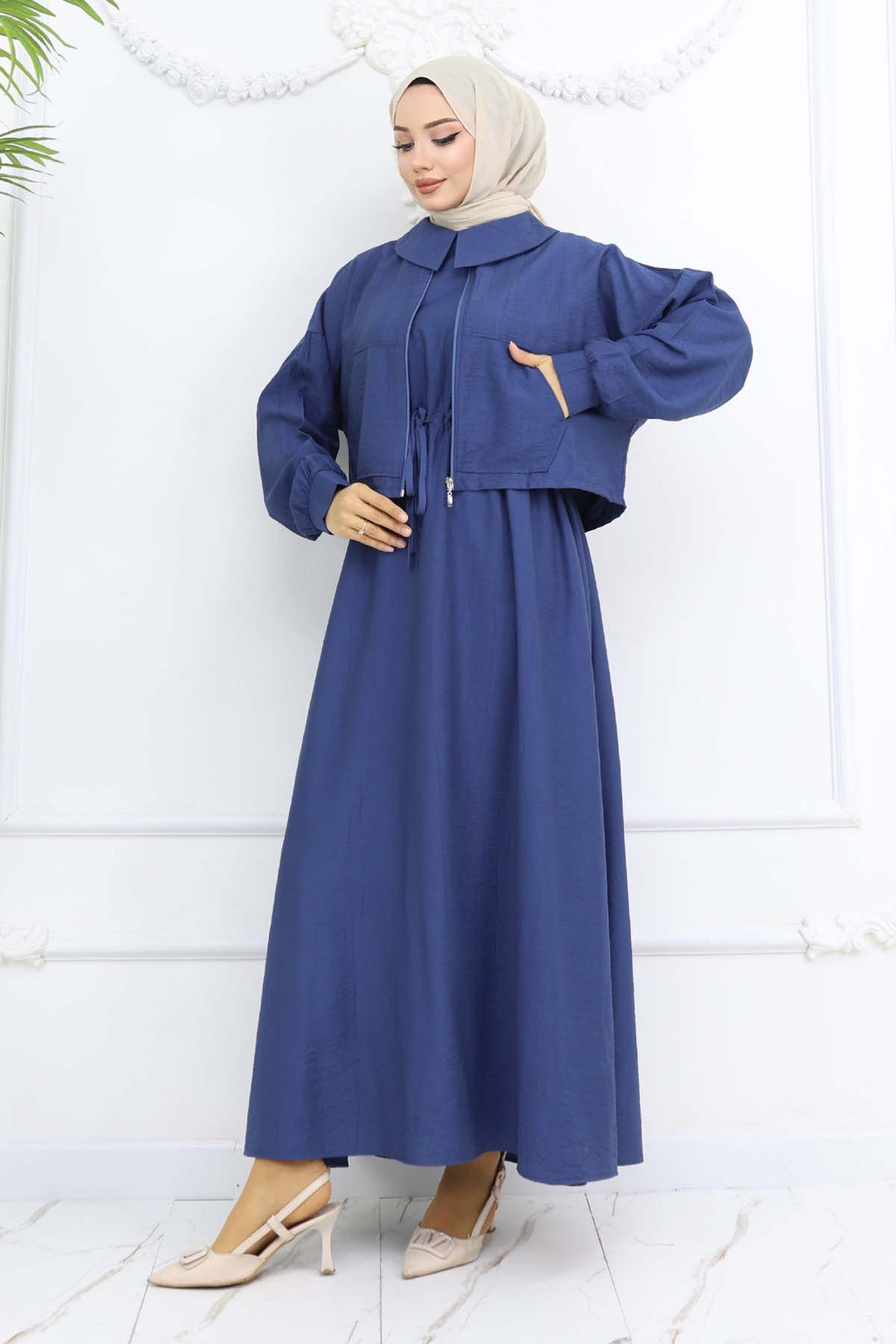 BNG Women Zippered Jacket Vest Hijab Suit Indigo 2240 - Nijmegen