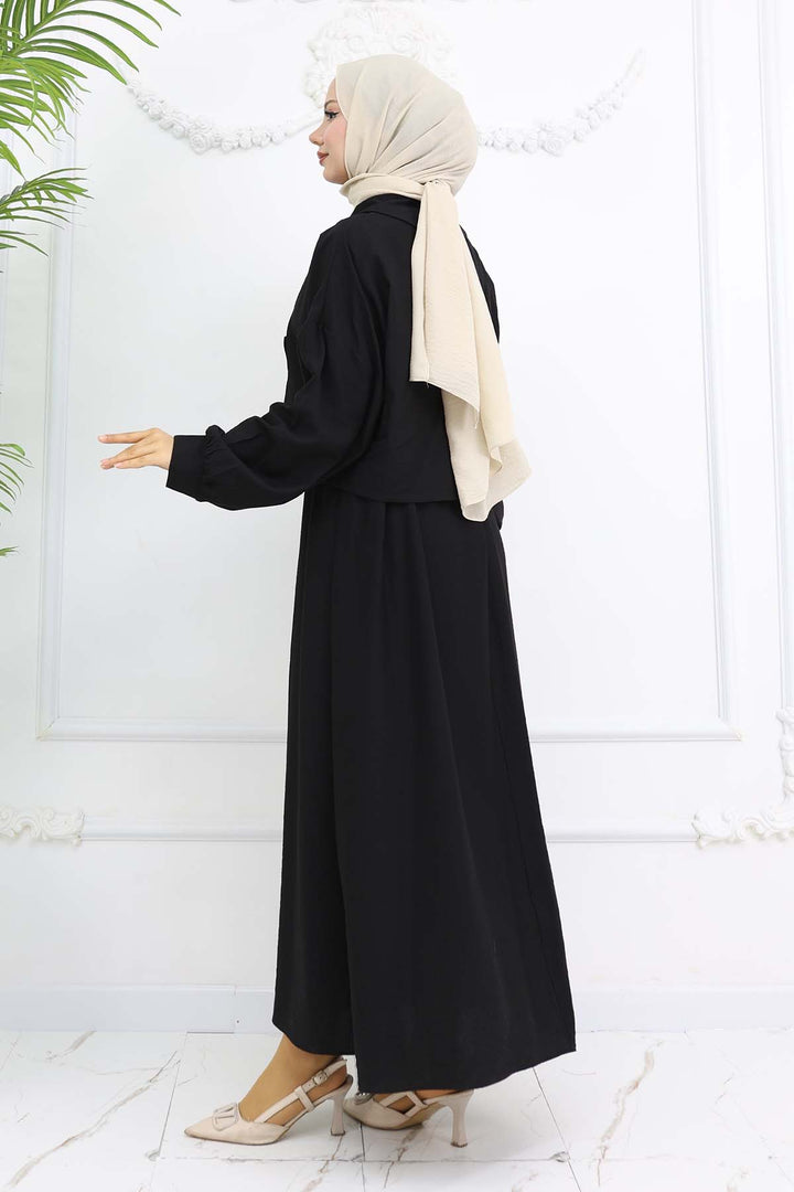 BNG Women Zippered Jacket Vest Hijab Suit Black 2240 - Kenner