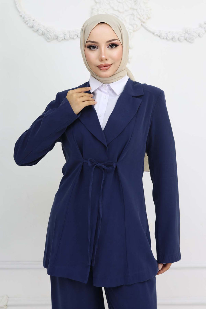 BNG Women Lace-up Jacket Suit Navy 2265 - Loughborough