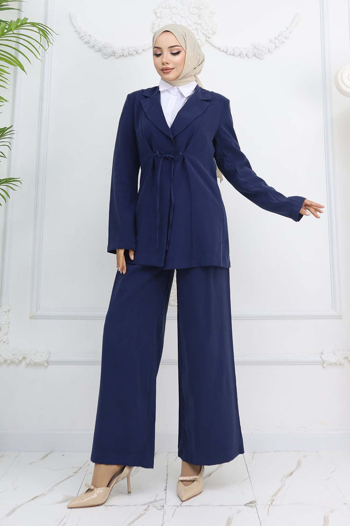 BNG Women Lace-up Jacket Suit Navy 2265 - Loughborough