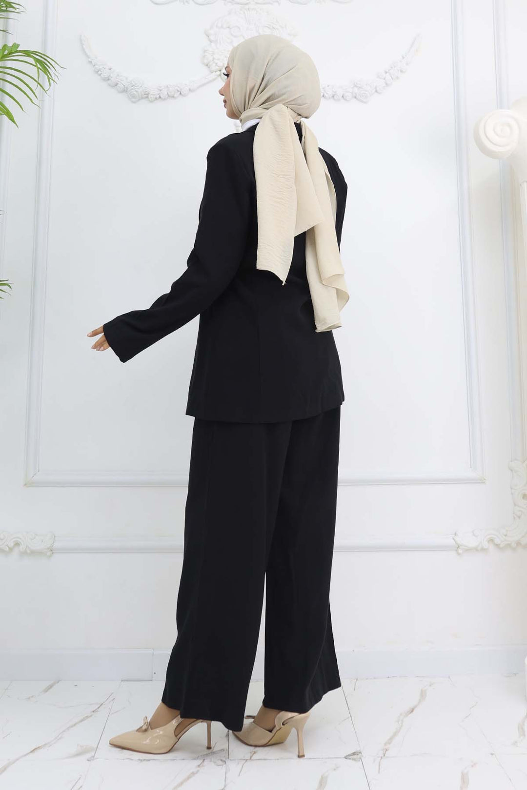 BNG Women İp Bağcıklı Ceket Takım Siyah 2265 - Los Reyes de Salgado