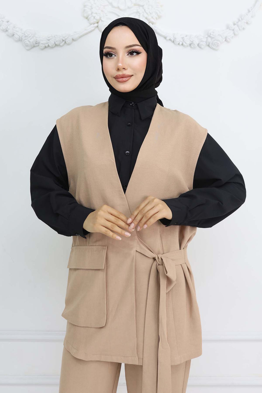 BNG Women Vest and Pants Suit Beige 2243 - Bryan