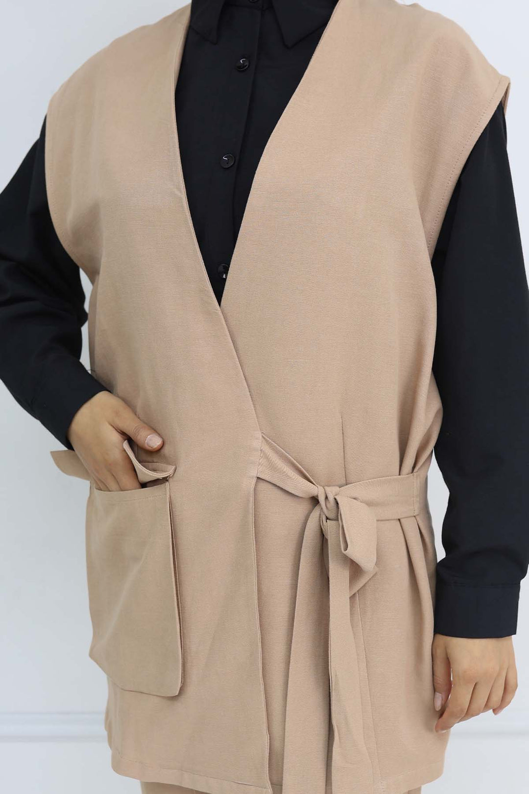 BNG Women Vest and Pants Suit Beige 2243 - Bari