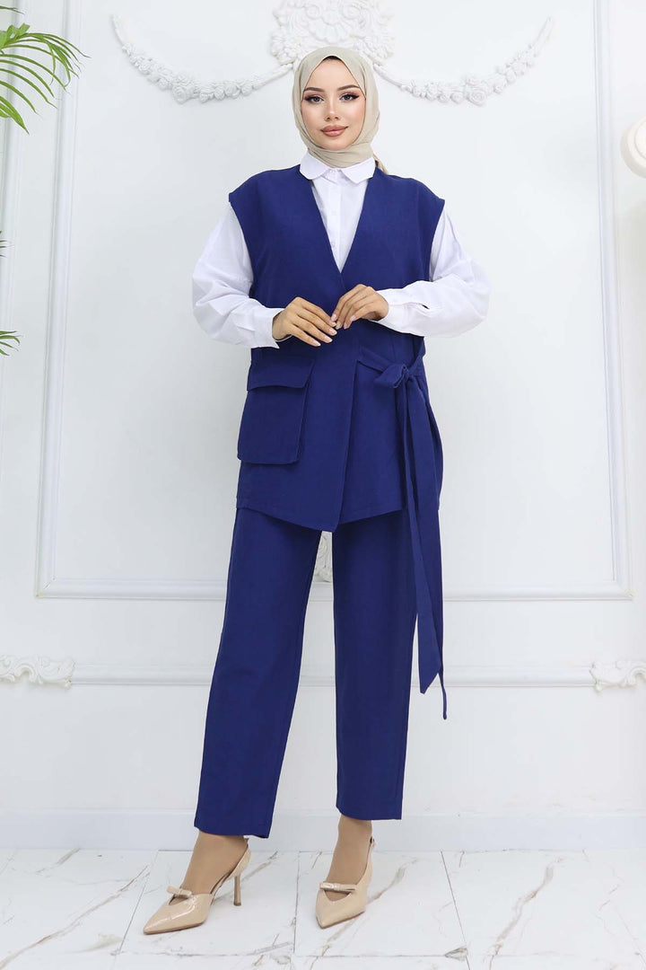 BNG Women Vest and Pants Suit Navy Blue 2243 - Southampton