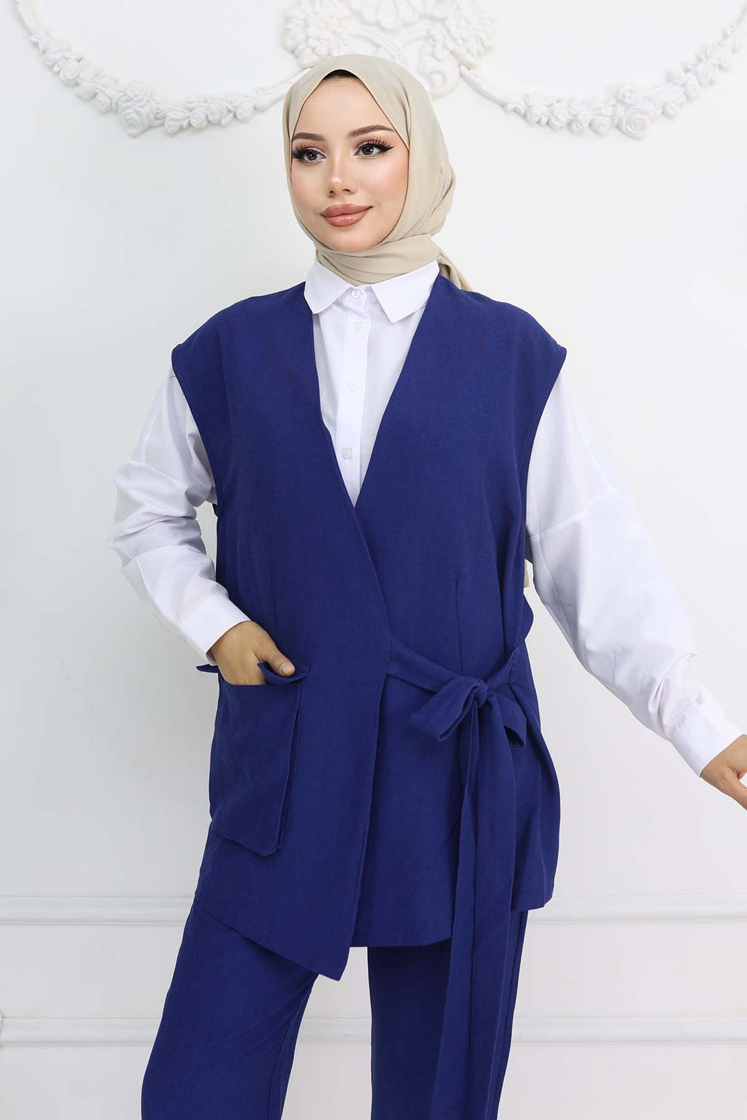 BNG Women Vest and Pants Suit Navy Blue 2243 - Southampton