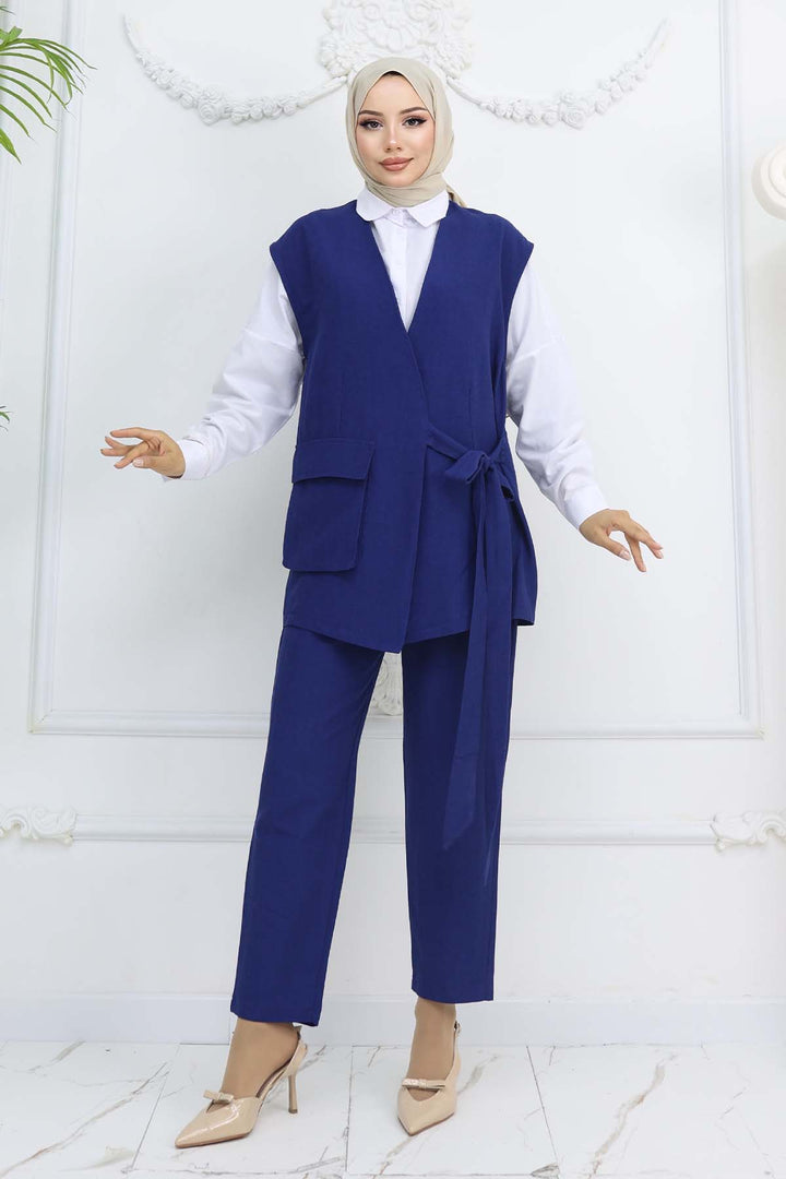 BNG Women Vest and Pants Suit Navy Blue 2243 - Southampton