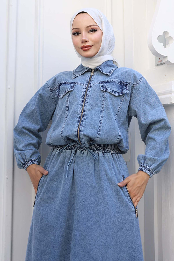 BNG Women Kot Ceket Etek Takım Mavi 6119 - Alcalá de Henares