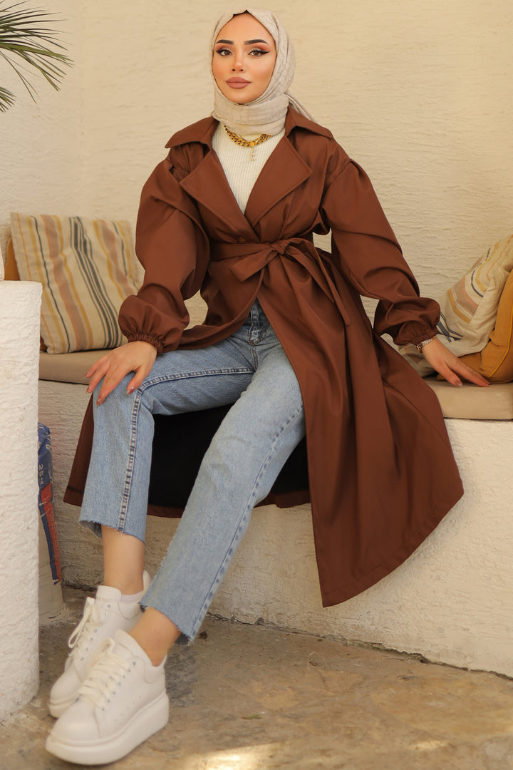 BNG Women Belted Trench Coat Brown - Clermont