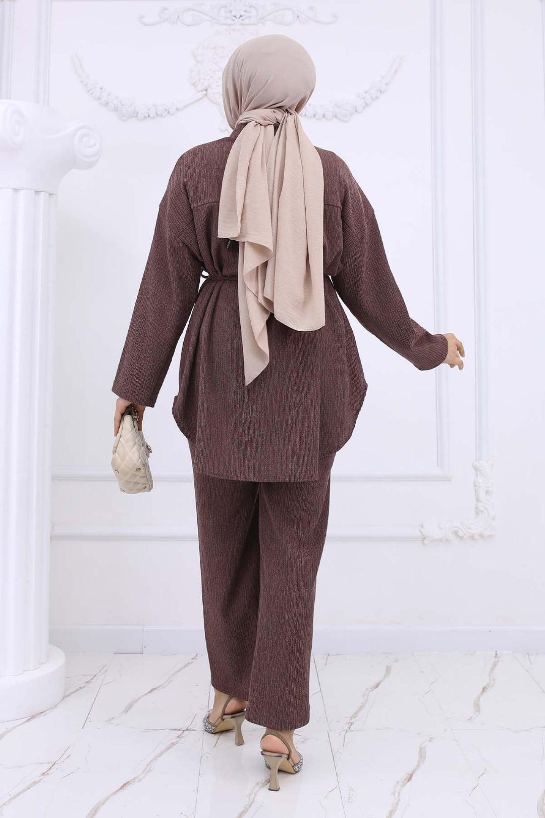 BNG Women Brown Belted Bürümcük Two-Piece Suit 2193 - Leith