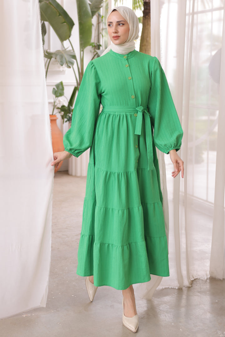 BNG Women Button Detailed Dress Green - Clermont