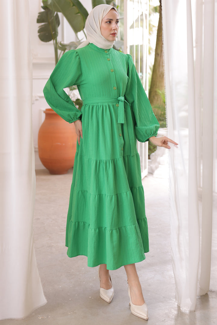 BNG Women Button Detailed Dress Green - Clermont