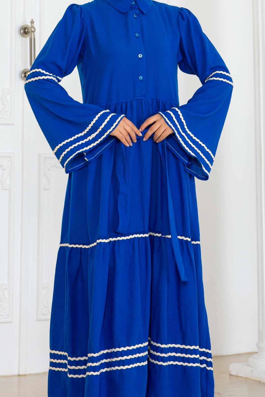 BNG Women Belted Dress Sax Blue 2035 - Tracy